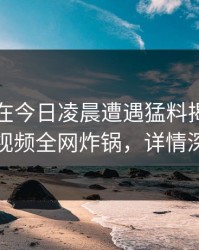 当事人在今日凌晨遭遇猛料揭秘，樱花视频全网炸锅，详情深扒
