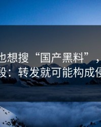 如果你也想搜“国产黑料”，先看完这段：转发就可能构成侵权