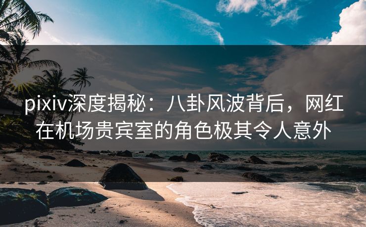 pixiv深度揭秘：八卦风波背后，网红在机场贵宾室的角色极其令人意外
